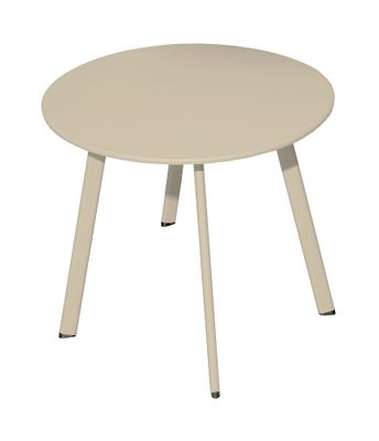 Table basse de jardin MASSAI acier crème ø 45 cm - PROLOISIRS