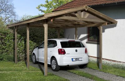 Carport toit à double pente 611, Livraison à domicile incluse - WEKA