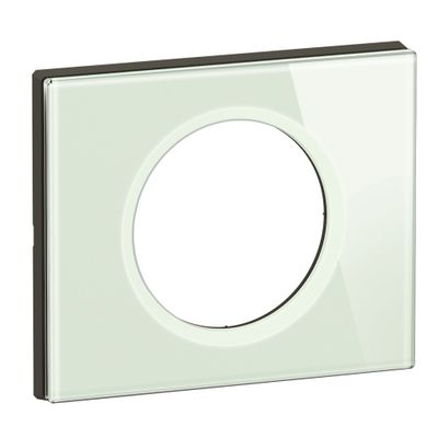 Plaque de finition 1 poste Verre opale blanc - Céliane LEGRAND