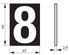 Plaque chiffre 8 adhésive 65 x 90 mm fond bleu THIRARD