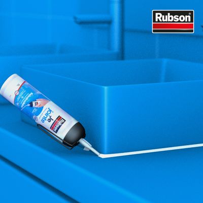 Mastic Silicone Bain & Cuisine Pure blanc prêt à l'emploi 200 ml RUBSON