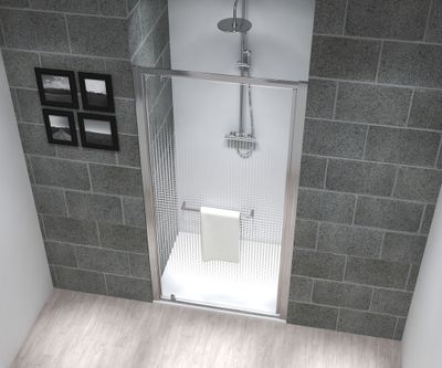 Porte de douche pivotante 100x195 cm profilé chrome verre sérigraphié 6 mm Serenity - OCEA