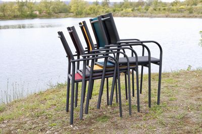 Fauteuil de jardin DUCA aluminium et textilène gris perle - PROLOISIRS