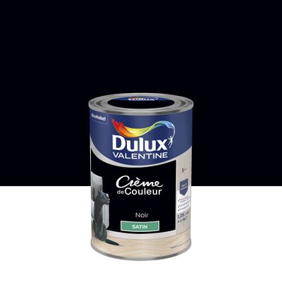 Peinture Crème de couleur Noir satin 1,25 L - DULUX VALENTINE