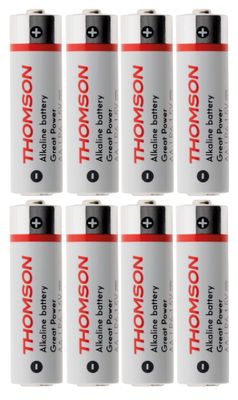 Lot de 8 piles alcalines AA ou LR06 - THOMSON