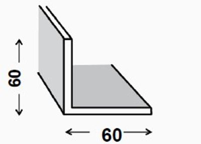 Cornière égale PVC blanc 60 x 60 mm 2,60 m CQFD