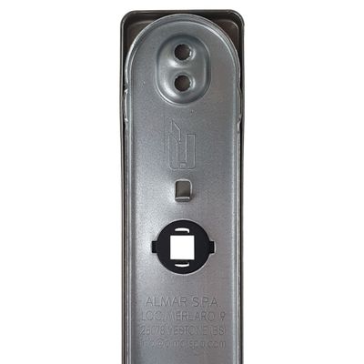 Poignées de porte sur plaques à cylindre double entraxe Celio gris ALPERTEC