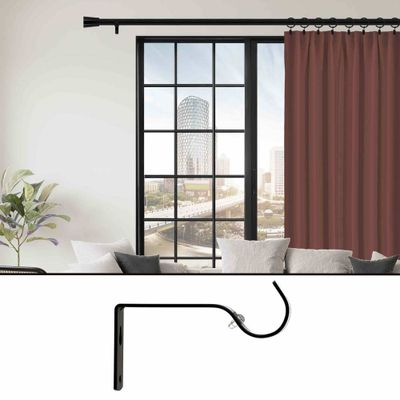 Support ouvert en métal 90 mm diam 28 mm Finition Noir brillant par 2 - MOBOIS