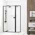 Paroi de douche à l'italienne avec déflecteur 100+40x200 cm profilé noir verre transparent 5 mm Dark Edge - AURLANE