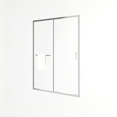 Porte de douche coulissante 140x195 cm profilé chrome verre transparent 6 mm Serenity - OCEA