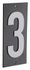 Plaque chiffre 3 à visser 56 x 130 mm fond noir THIRARD