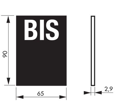 Plaque signalétique lettre Bis adhésive 65 x 90 mm fond bleu THIRARD