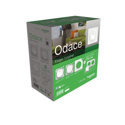 Kit Probox 86 pièces prises + interrupteurs + plaques de finition Odace blanc - SCHNEIDER ELECTRIC