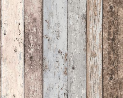 Papier peint vinyle sur intissé bois gris et blanc 53 cm x 10 m AS CREATION
