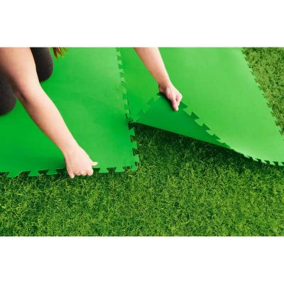 Tapis de sol piscine format puzzle vert ép. 4 mm 78 x 78 cm lot de 9 - BESTWAY