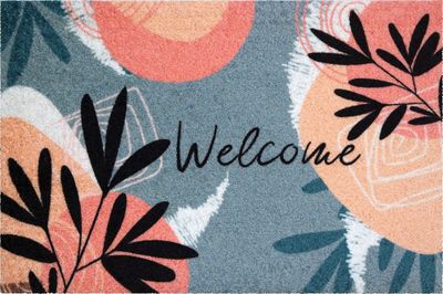 Tapis DALLAS "WELCOME FLEUR" - 40x60cm - Ep.5mm ID HOME