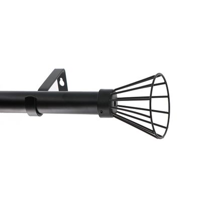 Kit de tringle à rideaux extensible en métal de 2 à 3.60 m diam 25 à 28 mm Finition noir mat - MOBOIS