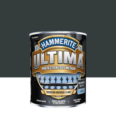 Peinture fer extérieur ultima gris anthracite RAL 7016 brillant 2,5 L - HAMMERITE