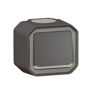 Interrupteur temporisé étanche IP55 avec voyant lumineux en saillie Anthracite - Plexo LEGRAND