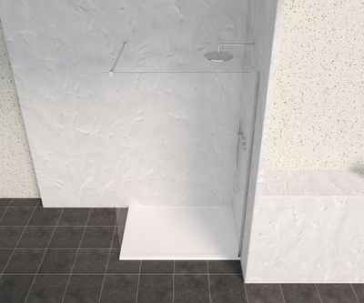 Paroi de douche à l'italienne 120x200 cm profilé chrome verre transparent 8 mm Signature - OCEA