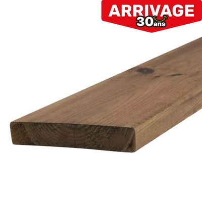 Lame de terrasse pin lisse traitée autoclave classe 4 marron - 27 x 145 x 3600 mm - HENRY TIMBER