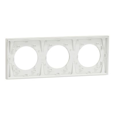 Plaque de finition 3 postes Odace 2025 Métal effet laiton / blanc - SCHNEIDER ELECTRIC