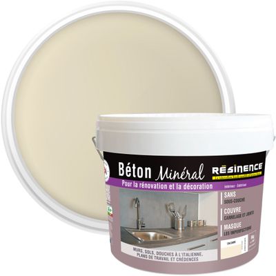 Enduit décoration béton minéral calcaire 6 kg - RESINENCE
