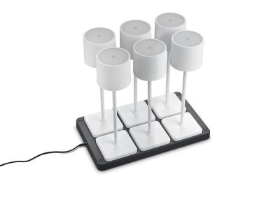 Lampes à poser extérieur rechargeables LED Fernandez blanc IP54 130 lumens blanc variable CCT par 6 - REALITY