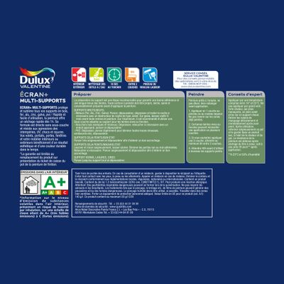 Peinture Ecran+ Multi-supports Dulux Valentine Satin Ciel d'Orage 0,5 L