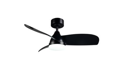 Ventilateur de plafond avec lumière LED + télécommande Noir Ø90cm - Helsinki REALITY