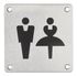 Plaque signalétique à visser Wc mixte 100 x 100 mm THIRARD