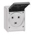 Prise électrique étanche IP44 en saillie 2 pôles + terre 32A Gris - Plexo LEGRAND<br>