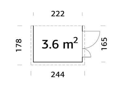 Abri de jardin bois Bois Naturel  Mia 3,6m2 Livraison à domicile incluse