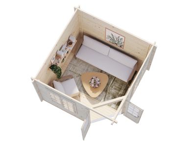 Abri de jardin bois Bois Naturel  Melanie 6,9m2 Livraison à domicile incluse