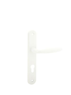 Poignées de porte sur plaques à cylindre Madison aluminium blanc ALPERTEC
