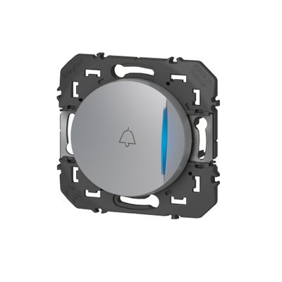 Bouton poussoir encastrable pour sonnette avec voyant lumineux Aluminium - Dooxie LEGRAND