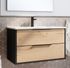 Meuble de salle de bains Duox 2 tiroirs L80 x H45 x P45 cm bois mélaminé noir et bois - EGORE