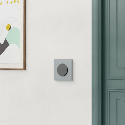 Plaque de finition 1 poste Odace 2025 Métal  effet aluminium / noir - SCHNEIDER ELECTRIC