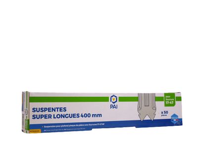 Suspente super longue pour fourrure - L.400 mm - boîte de 50 - PAI