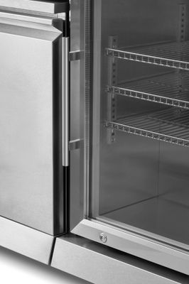 Cuisine d'extérieure ATHENES inox avec évier, réfrigérateur, plan de travail et barbecue - BRASERO