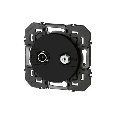 Prise TV et satellite étoile blindée encastrable Noir - Dooxie LEGRAND