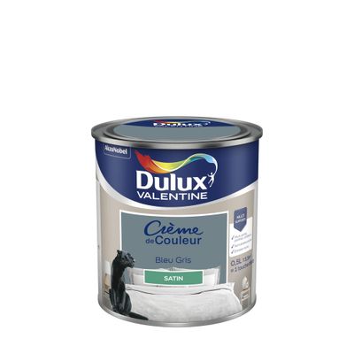 Peinture Crème de Couleur Bleu gris satin 500 ml - DULUX VALENTINE