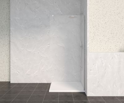Paroi de douche à l'italienne 90x200 cm profilé chrome verre transparent 8 mm Signature - OCEA