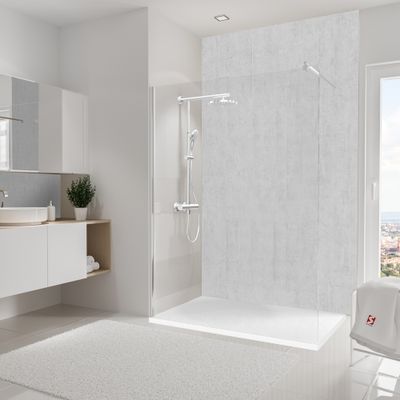 Panneau mural de douche 150x255 cm parement béton DecoDesign Décor - SCHULTE