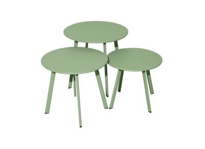 Table basse de jardin MASSAI acier amande ø 40 cm, Livraison à domicile incluse - PROLOISIRS