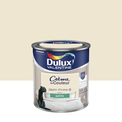 Peinture crème de couleur Zéphir d'Ivoire Satin 0,5 L - DULUX VALENTINE