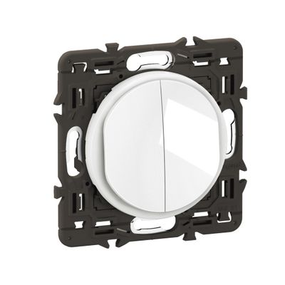 Bouton poussoir double encastrable Blanc - Céliane LEGRAND
