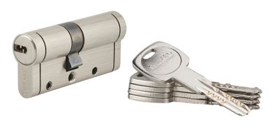 Cylindre de serrure double entrée 30 x 40 mm Trafic 12 trés haute sécurité nickelé 5 clés THIRARD