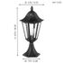 Borne extérieur E27 47cm Navedo noir IP44 60W -  EGLO