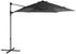 Parasol excentré diamètre 3 mètres gris Pushup PROLOISIRS